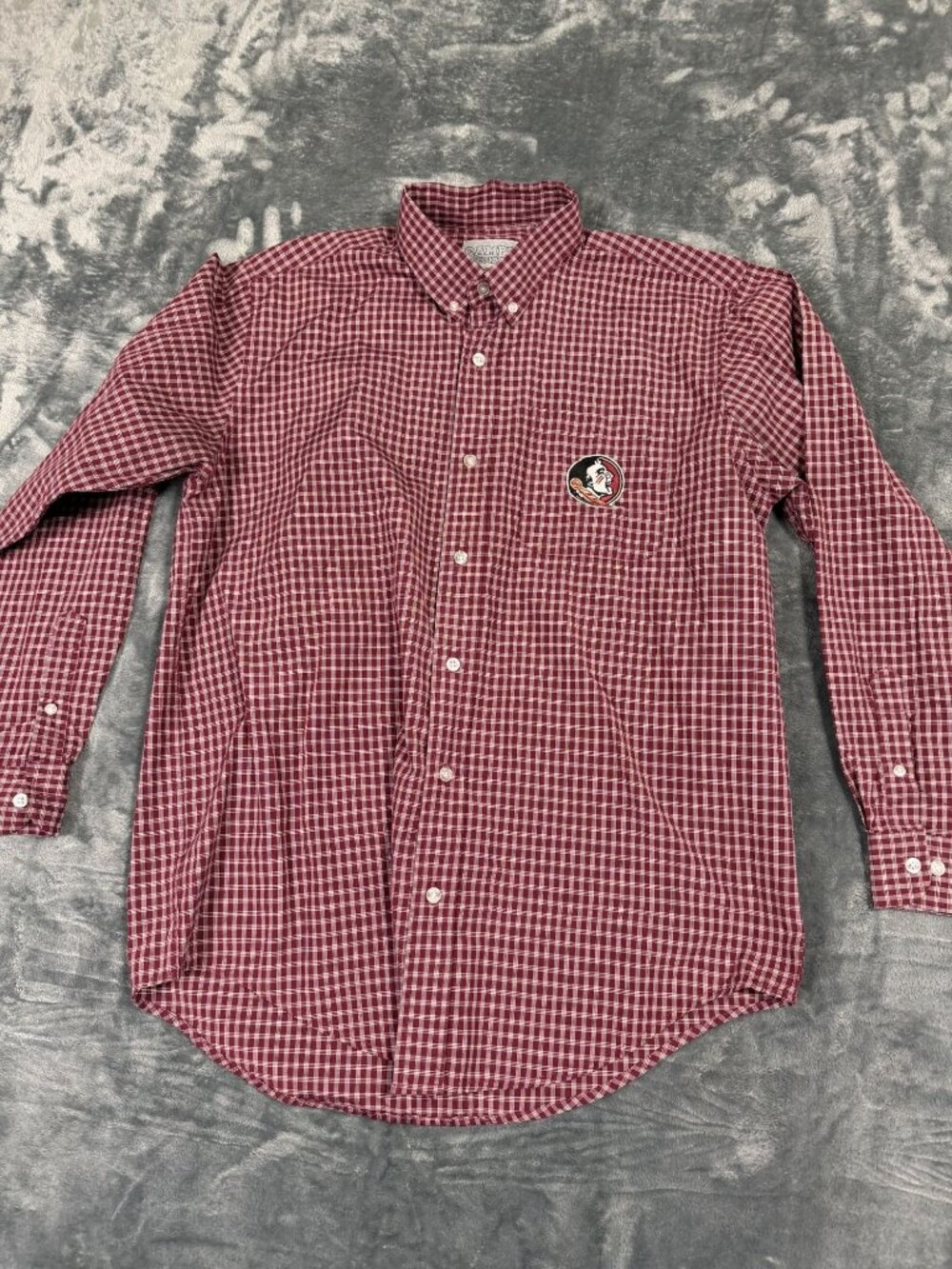 Campus Specialties Mens Red Checkered Long Sleeve  With FSU Logo Size M